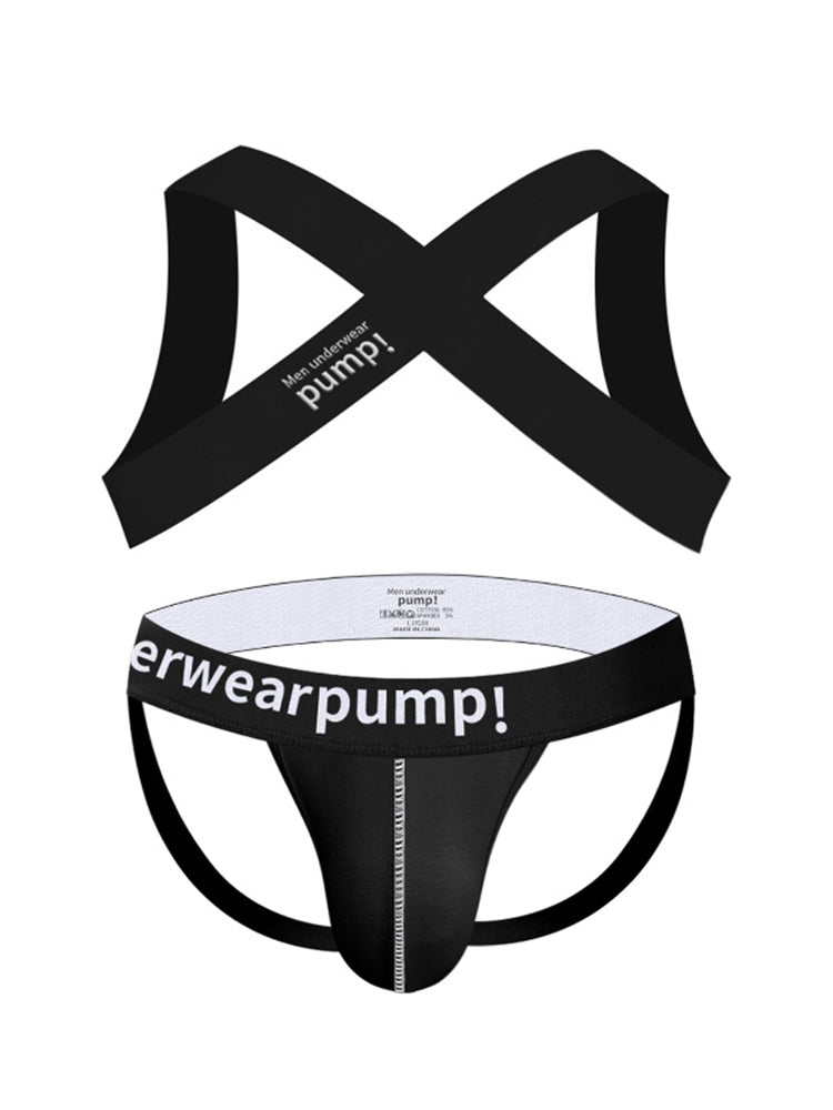 Men's Athletic High-Elasticity Compression Activewear Shoulder Strap & Underwear | dmunderwear detail image 16