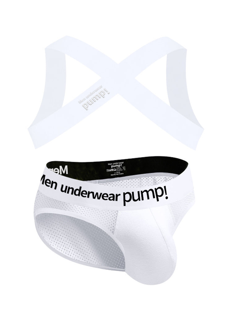 Men's Athletic High-Elasticity Compression Activewear Shoulder Strap & Underwear | dmunderwear detail image 17