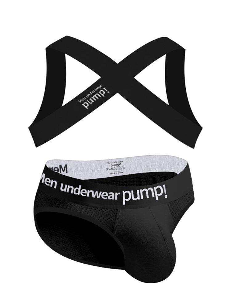 Men's Athletic High-Elasticity Compression Activewear Shoulder Strap & Underwear | dmunderwear detail image 18