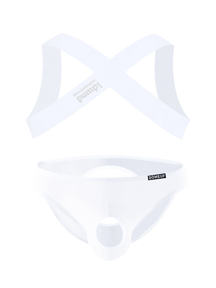 Men's Athletic High-Elasticity Compression Activewear Shoulder Strap & Underwear | dmunderwear detail image 19