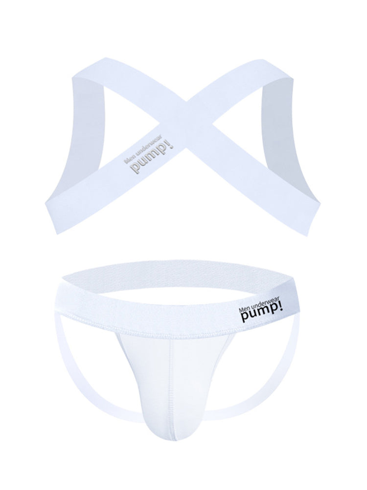 Men's Athletic High-Elasticity Compression Activewear Shoulder Strap & Underwear | dmunderwear detail image 2