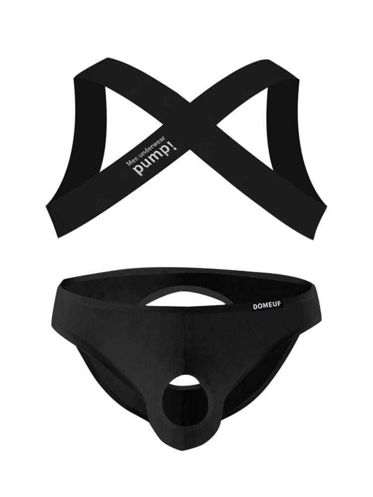 Men's Athletic High-Elasticity Compression Activewear Shoulder Strap & Underwear | dmunderwear detail image 20
