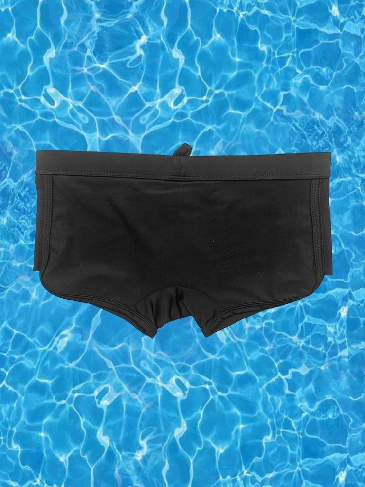 Men's Black Sheer Mesh Expanded Pouch Swim Shorts & Trunks | dmunderwear