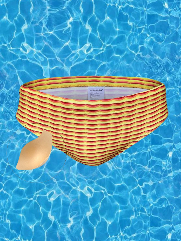 Men's Bold Prints Antibacterial Low-Rise Swim Briefs | dmunderwear
