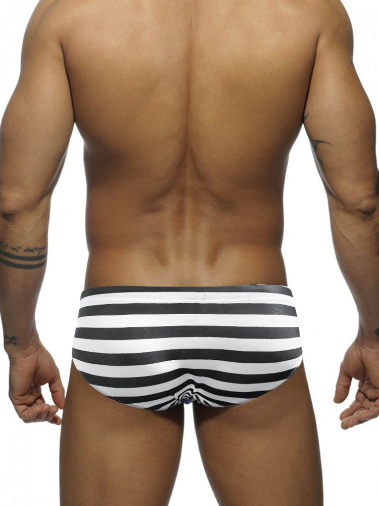 Men's Bold Prints Antibacterial Low-Rise Swim Briefs | dmunderwear detail image 10