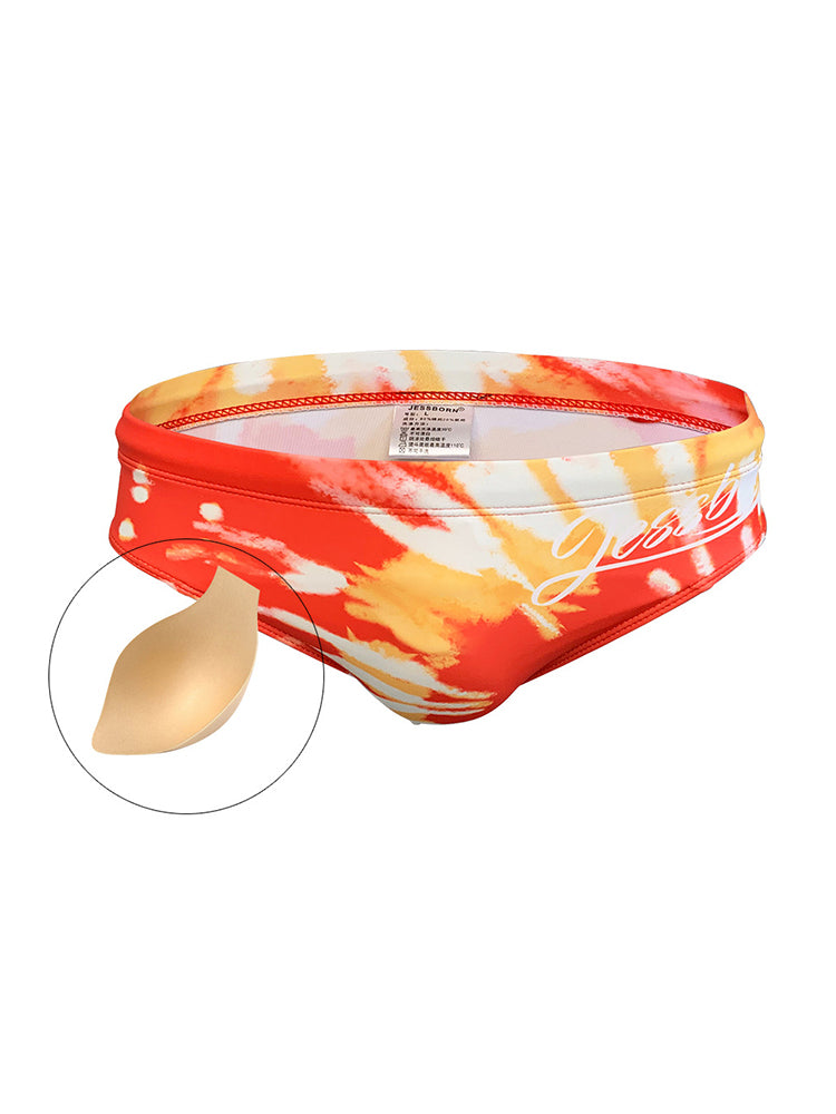 Men's Bold Prints Antibacterial Low-Rise Swim Briefs | dmunderwear detail image 14
