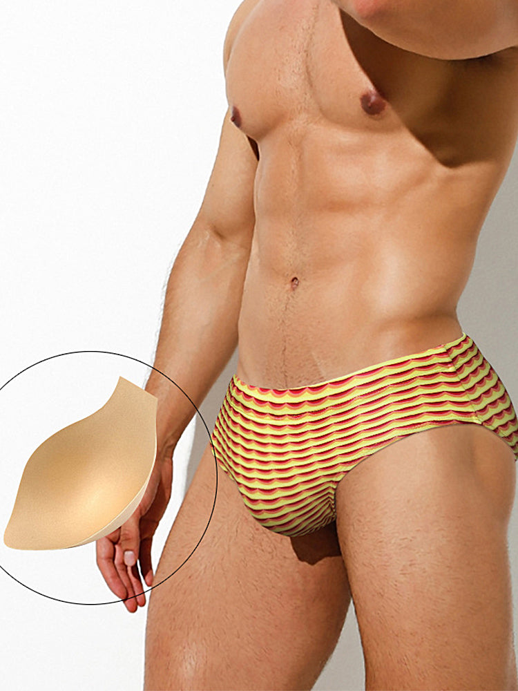 Men's Bold Prints Antibacterial Low-Rise Swim Briefs | dmunderwear detail image 3