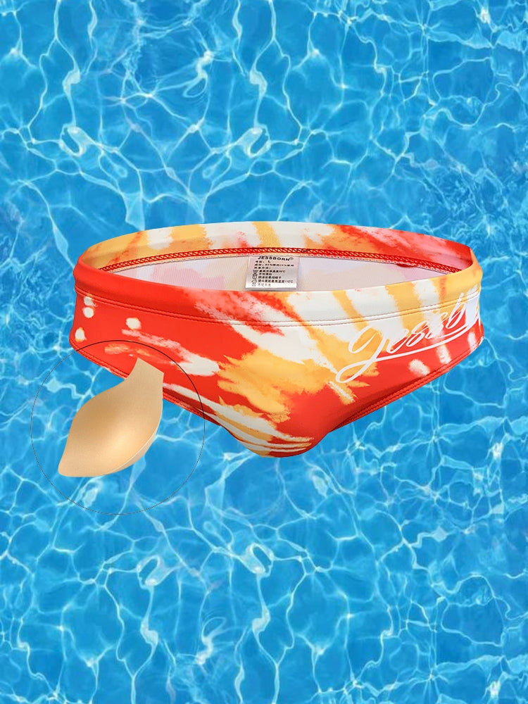 Men's Bold Prints Antibacterial Low-Rise Swim Briefs | dmunderwear detail image 4