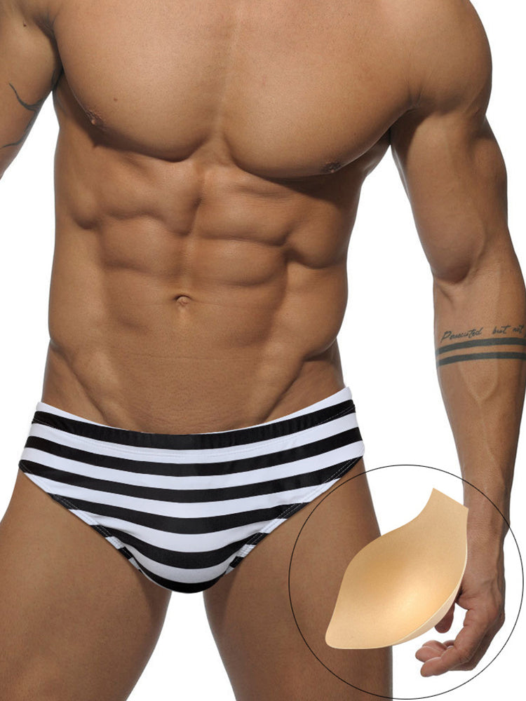 Men's Bold Prints Antibacterial Low-Rise Swim Briefs | dmunderwear detail image 6