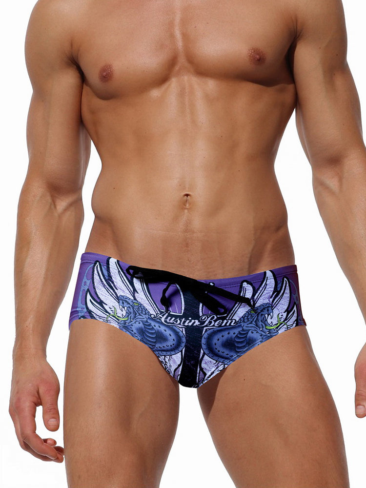 Men's Bold Prints Full Coverage Eco-Friendly Swim Trunks | dmunderwear detail image 10