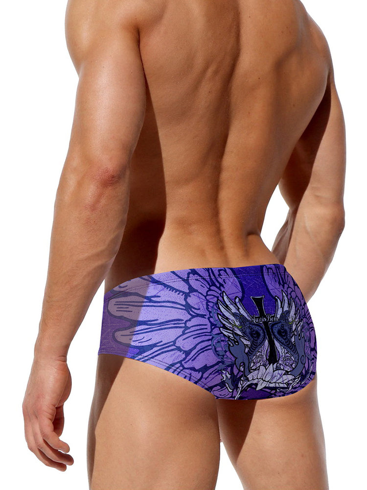 Men's Bold Prints Full Coverage Eco-Friendly Swim Trunks | dmunderwear detail image 11
