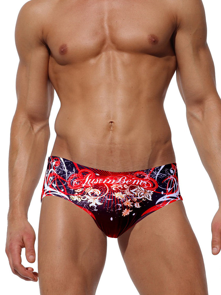 Men's Bold Prints Full Coverage Eco-Friendly Swim Trunks | dmunderwear detail image 15