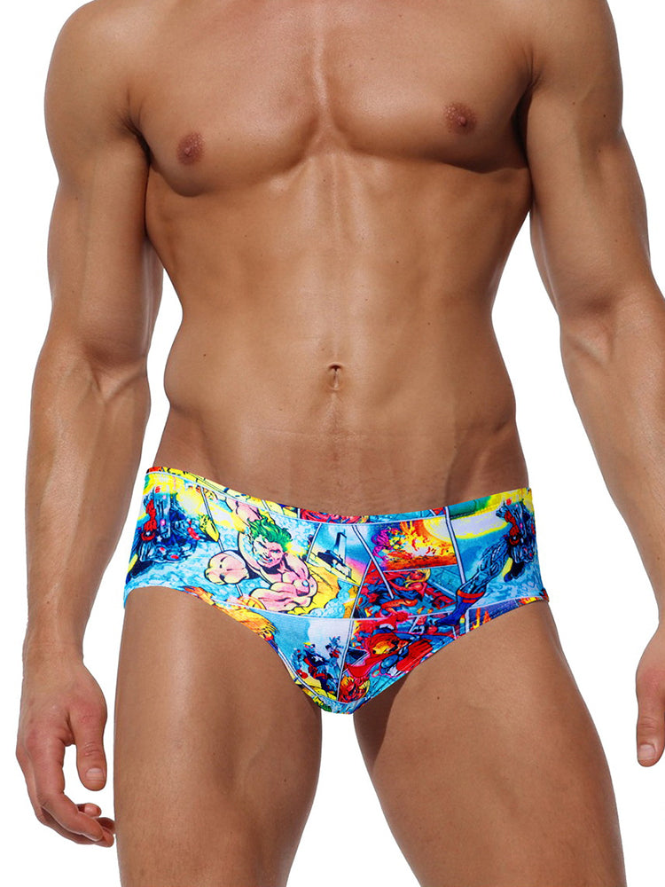 Men's Bold Prints Full Coverage Eco-Friendly Swim Trunks | dmunderwear detail image 8