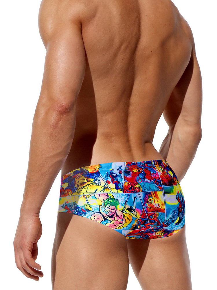 Men's Bold Prints Full Coverage Eco-Friendly Swim Trunks | dmunderwear detail image 9
