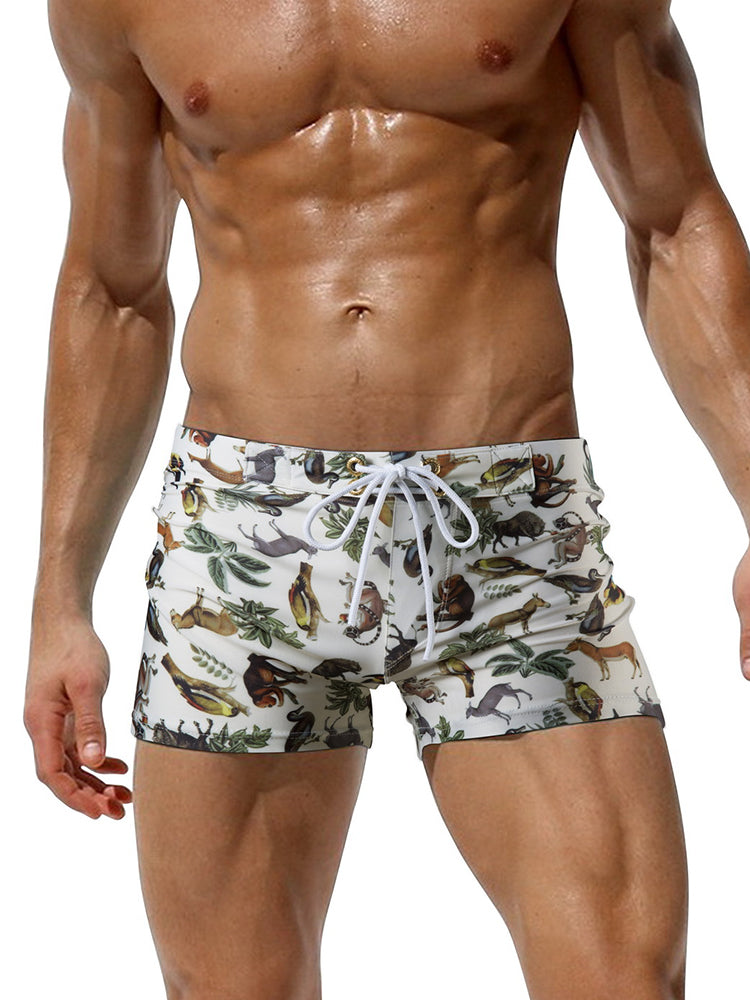Men's Bold Prints Quick-Dry Fabric Seamless Comfort Swim Shorts & Trunks | dmunderwear detail image 12