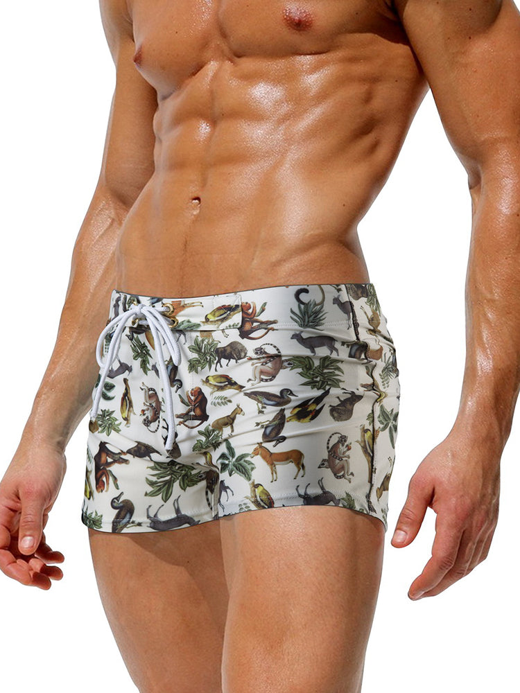 Men's Bold Prints Quick-Dry Fabric Seamless Comfort Swim Shorts & Trunks | dmunderwear detail image 13