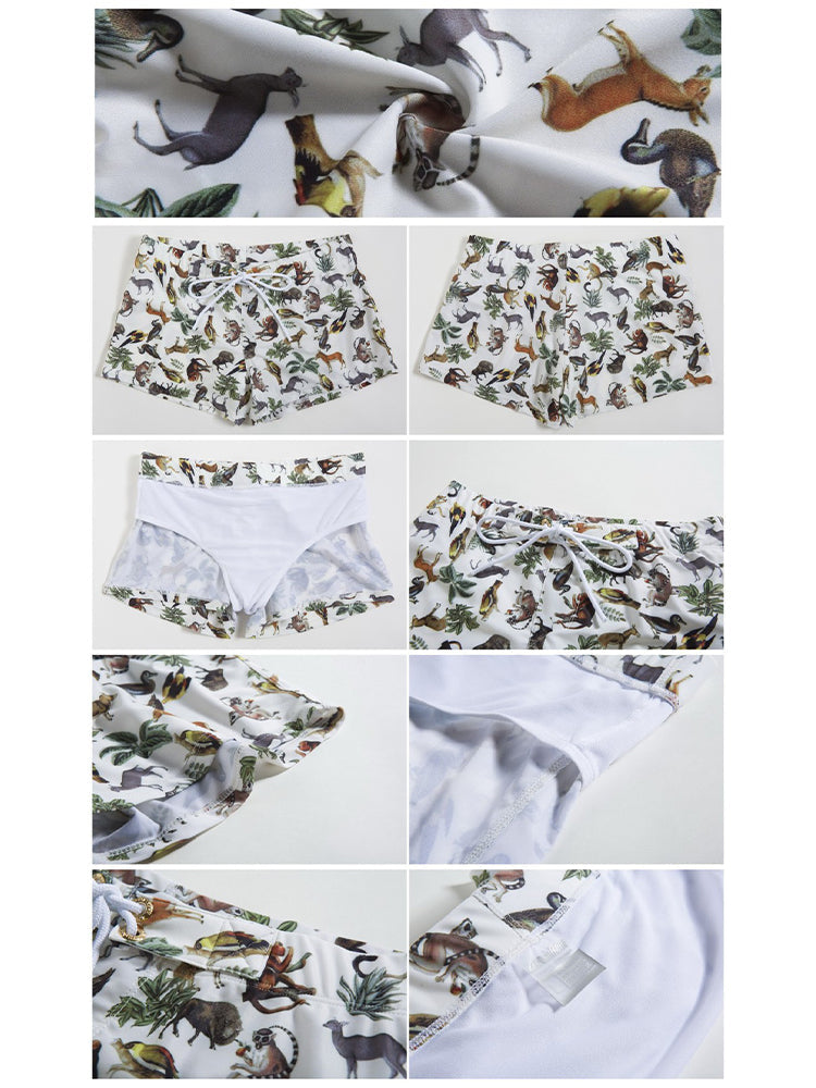 Men's Bold Prints Quick-Dry Fabric Seamless Comfort Swim Shorts & Trunks | dmunderwear detail image 15
