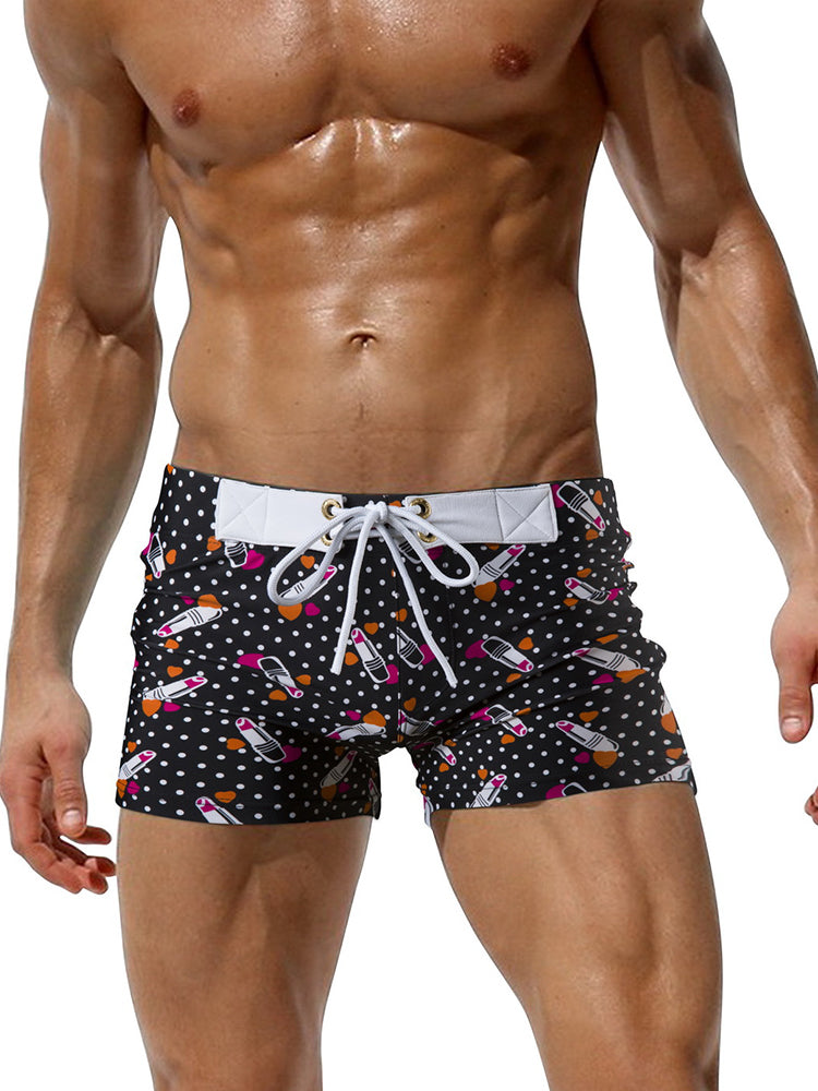 Men's Bold Prints Quick-Dry Fabric Seamless Comfort Swim Shorts & Trunks | dmunderwear detail image 17