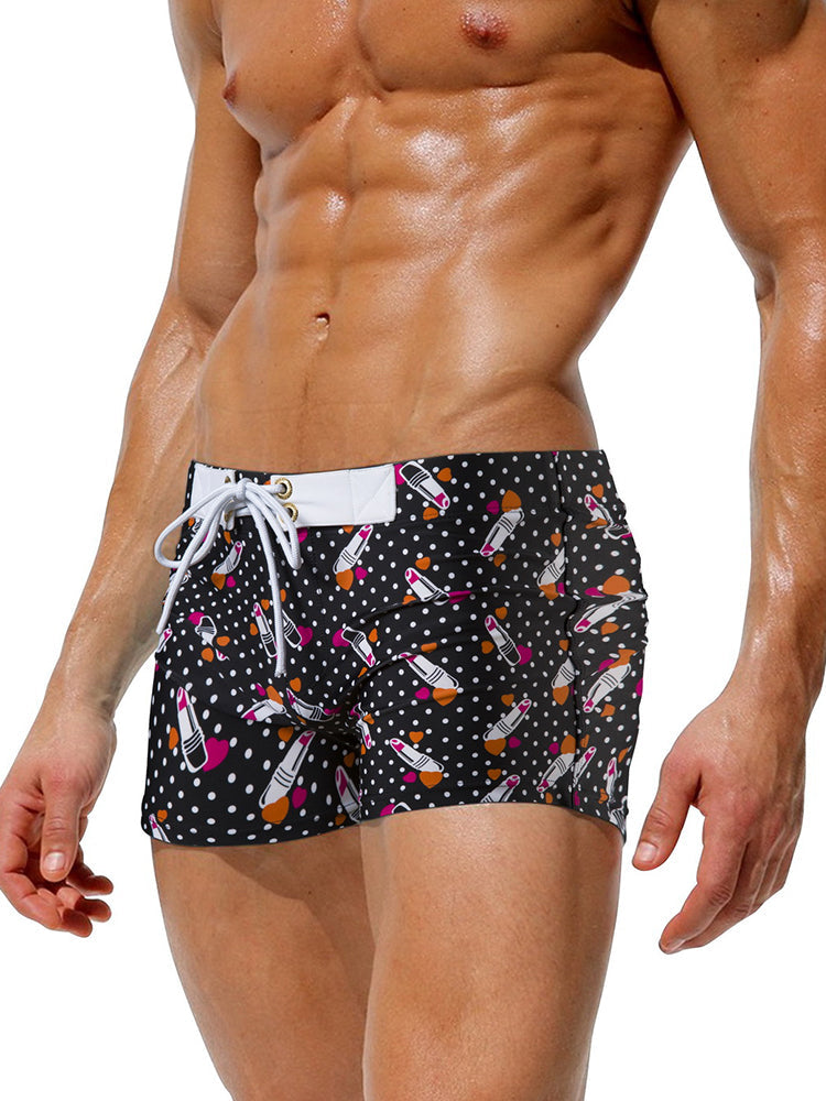 Men's Bold Prints Quick-Dry Fabric Seamless Comfort Swim Shorts & Trunks | dmunderwear detail image 18