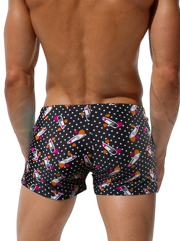 Men's Bold Prints Quick-Dry Fabric Seamless Comfort Swim Shorts & Trunks | dmunderwear detail image 19