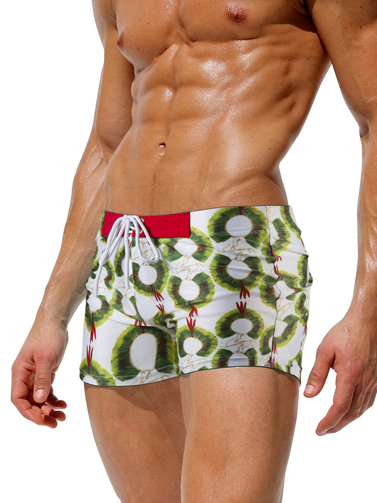 Men's Bold Prints Quick-Dry Fabric Seamless Comfort Swim Shorts & Trunks | dmunderwear detail image 2