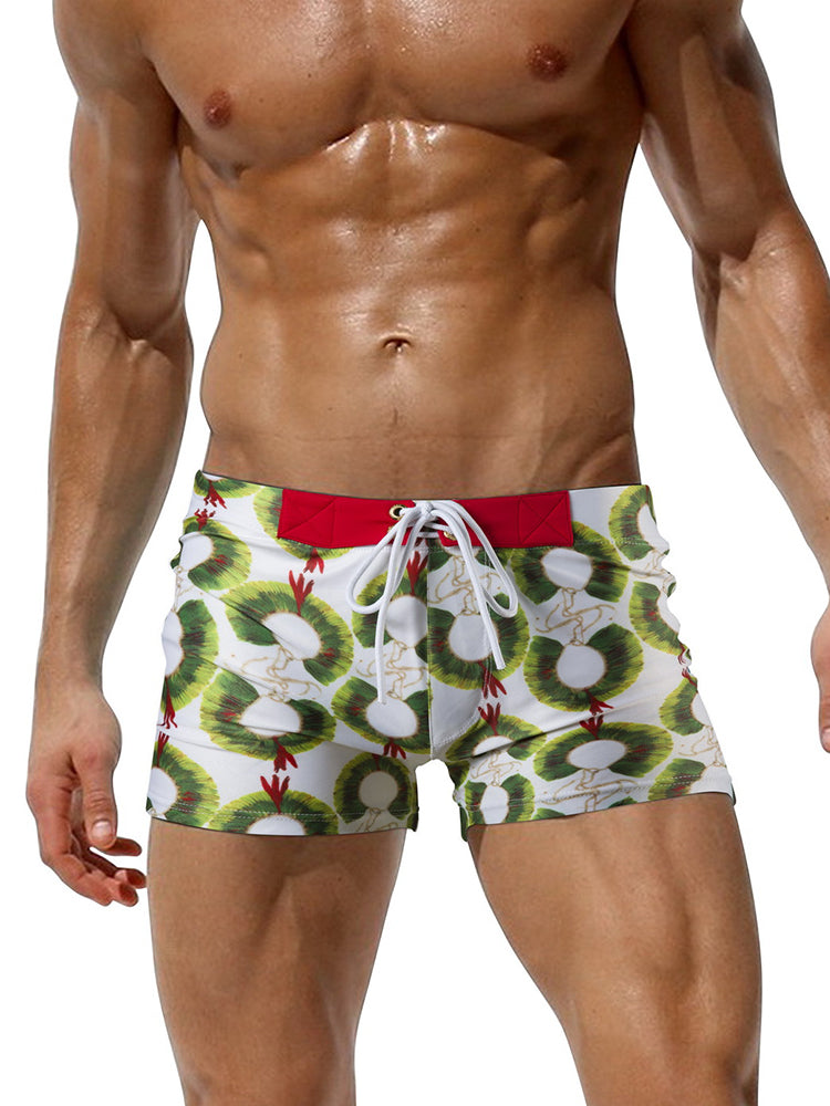 Men's Bold Prints Quick-Dry Fabric Seamless Comfort Swim Shorts & Trunks | dmunderwear detail image 3