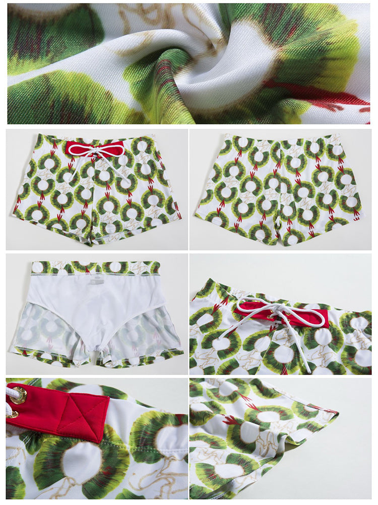 Men's Bold Prints Quick-Dry Fabric Seamless Comfort Swim Shorts & Trunks | dmunderwear detail image 5