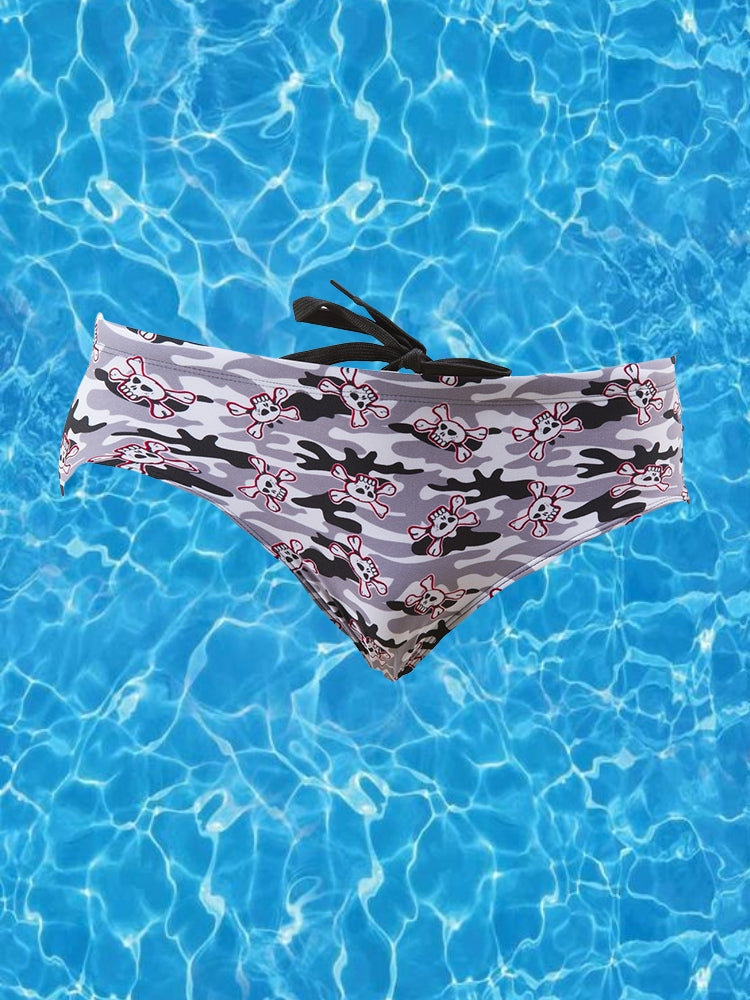 Men's Bold Prints Sporty Cut Anti-Chafing UV Protection Swim Briefs | dmunderwear