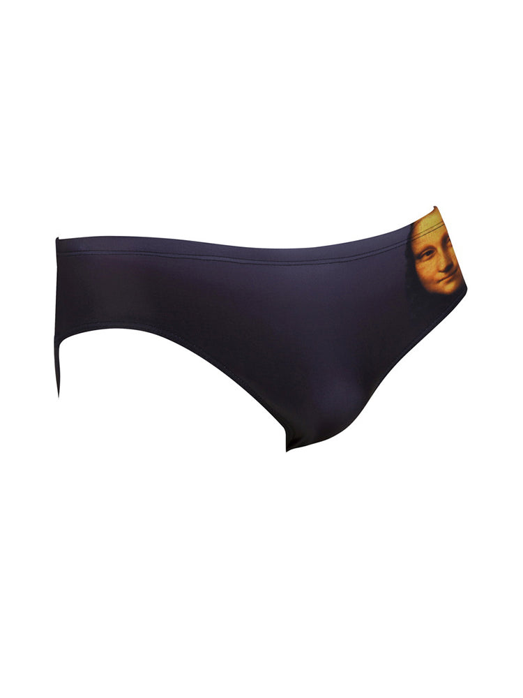 Men's Bold Prints Sporty Cut Anti-Chafing UV Protection Swim Briefs | dmunderwear detail image 12