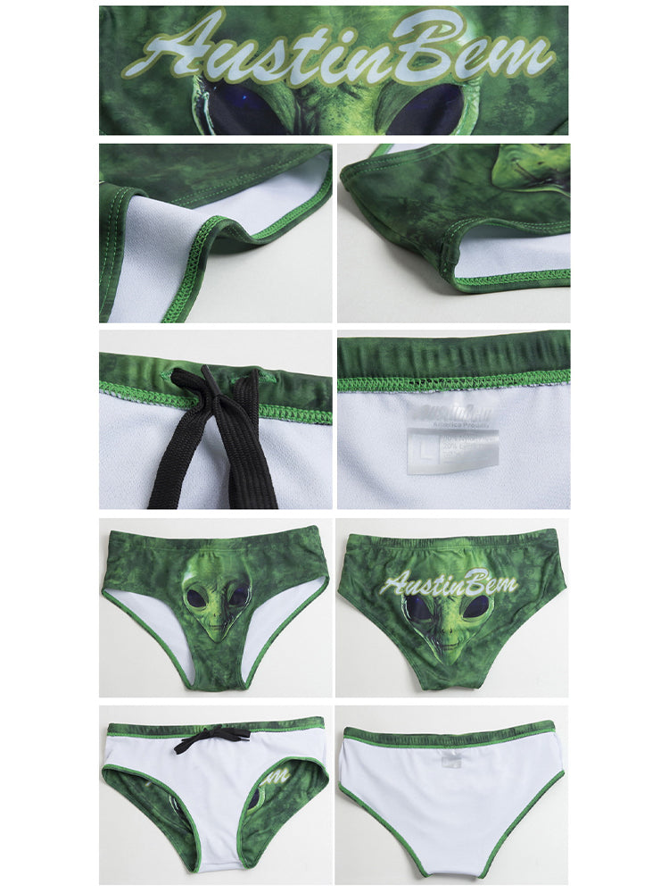Men's Bold Prints Sporty Cut Anti-Chafing UV Protection Swim Briefs | dmunderwear detail image 16