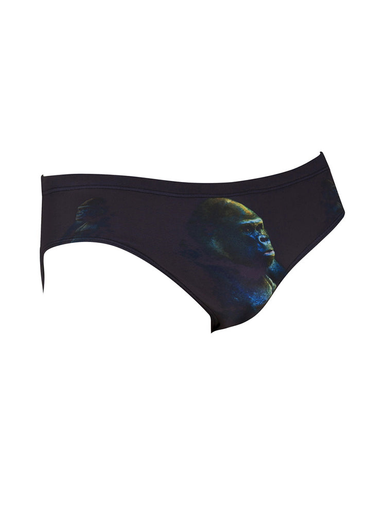 Men's Bold Prints Sporty Cut Anti-Chafing UV Protection Swim Briefs | dmunderwear detail image 2