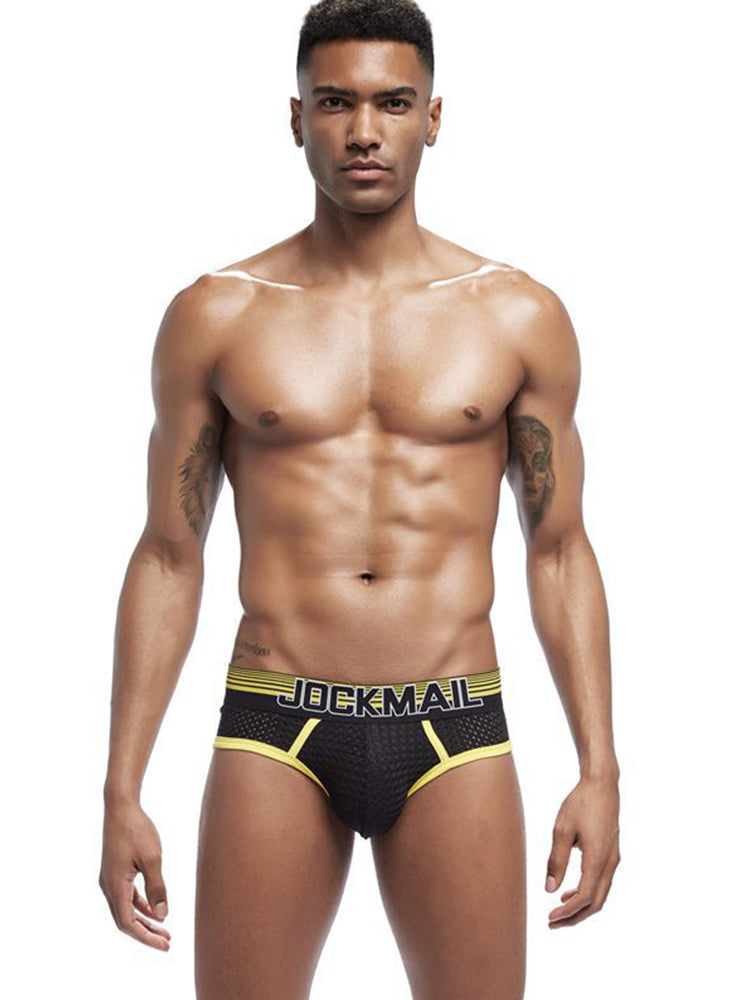 2 Pack Men's Breathable Mesh Luminous U-Pouch Briefs | dmunderwear