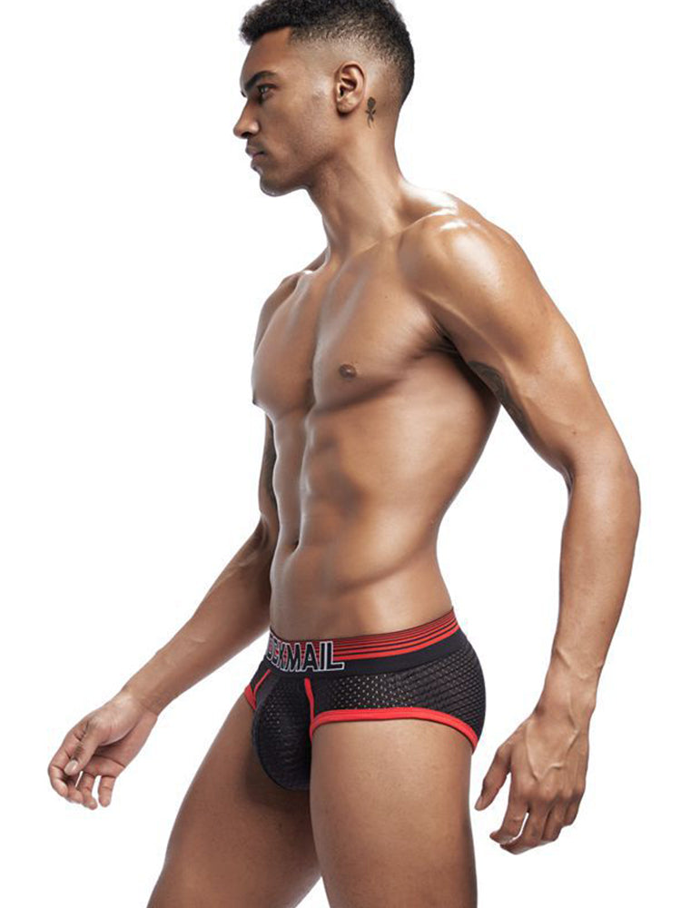2 Pack Men's Breathable Mesh Luminous U-Pouch Briefs | dmunderwear detail image 10