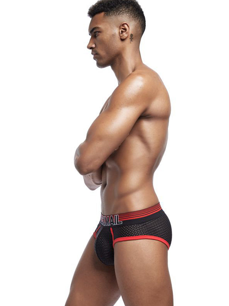 2 Pack Men's Breathable Mesh Luminous U-Pouch Briefs | dmunderwear detail image 11