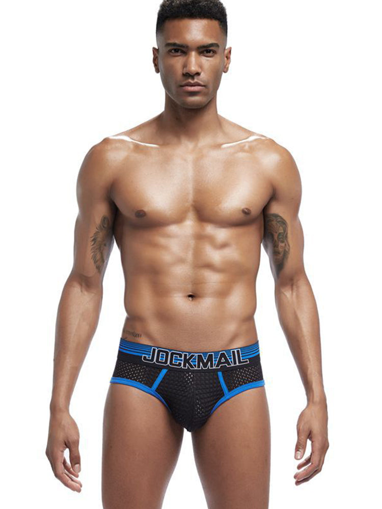 2 Pack Men's Breathable Mesh Luminous U-Pouch Briefs | dmunderwear detail image 19