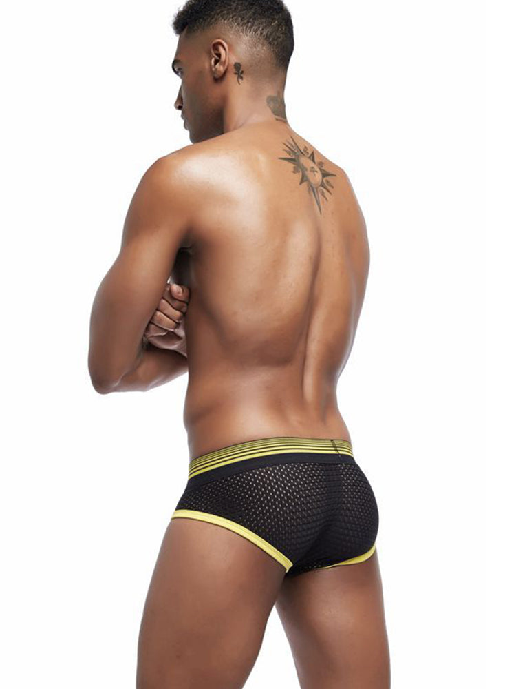 2 Pack Men's Breathable Mesh Luminous U-Pouch Briefs | dmunderwear detail image 6