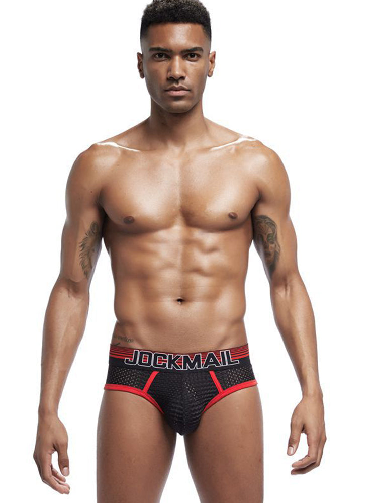2 Pack Men's Breathable Mesh Luminous U-Pouch Briefs | dmunderwear detail image 7