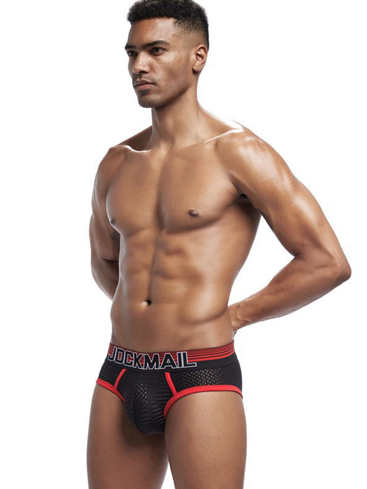 2 Pack Men's Breathable Mesh Luminous U-Pouch Briefs | dmunderwear detail image 9