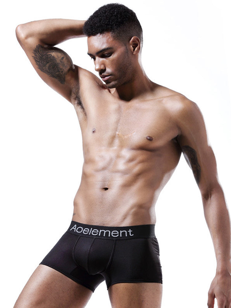 4 Pack Men's Breathable Plain Pouch Trunks | dmunderwear detail image 12