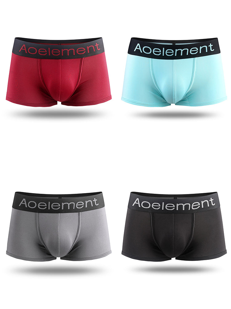 4 Pack Men's Breathable Plain Pouch Trunks | dmunderwear detail image 14