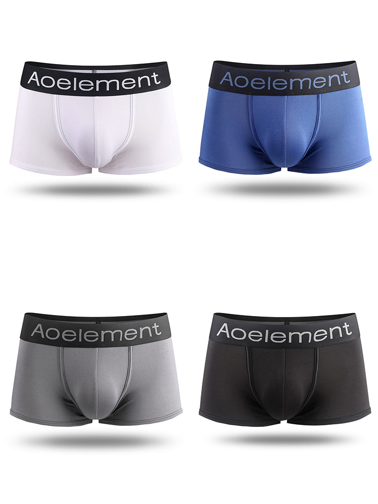 4 Pack Men's Breathable Plain Pouch Trunks | dmunderwear detail image 2