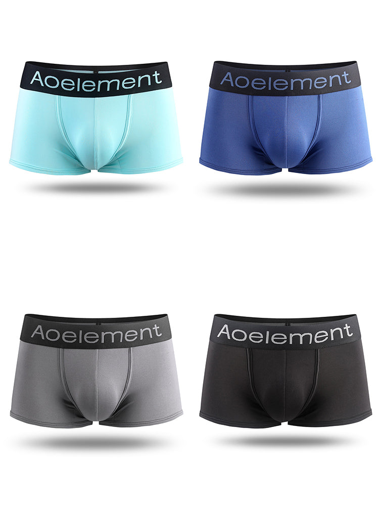 4 Pack Men's Breathable Plain Pouch Trunks | dmunderwear detail image 20