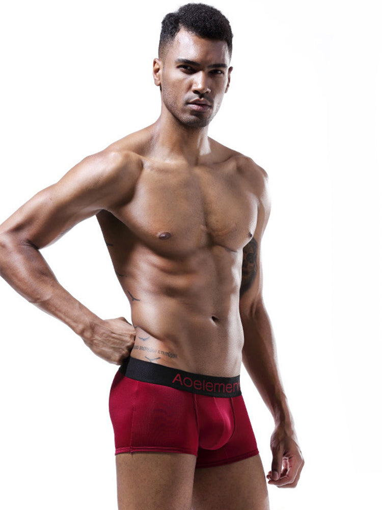 4 Pack Men's Breathable Plain Pouch Trunks | dmunderwear detail image 7