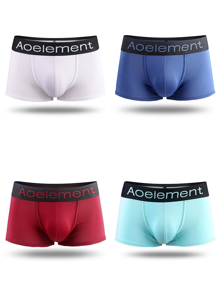 4 Pack Men's Breathable Plain Pouch Trunks | dmunderwear detail image 8