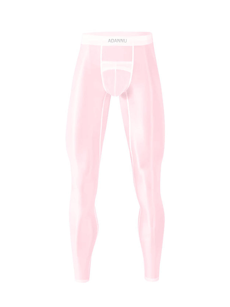 Men's Lightweight Semi-See-Through Sports Pants with Spacious Pouch | dmunderwear detail image 13