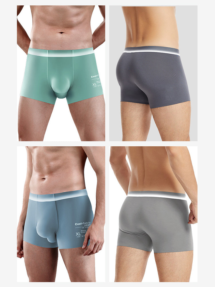 Men's Breathable Solid-Colored Antibacterial Seamless Trunks | dmunderwear detail image 10