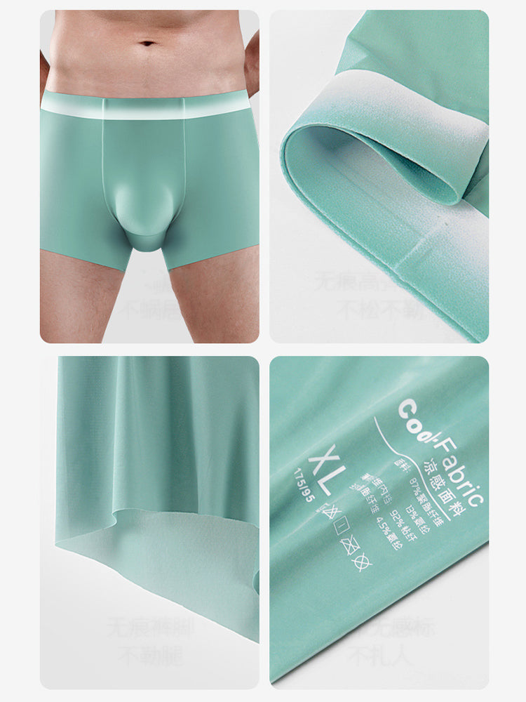 Men's Breathable Solid-Colored Antibacterial Seamless Trunks | dmunderwear detail image 11