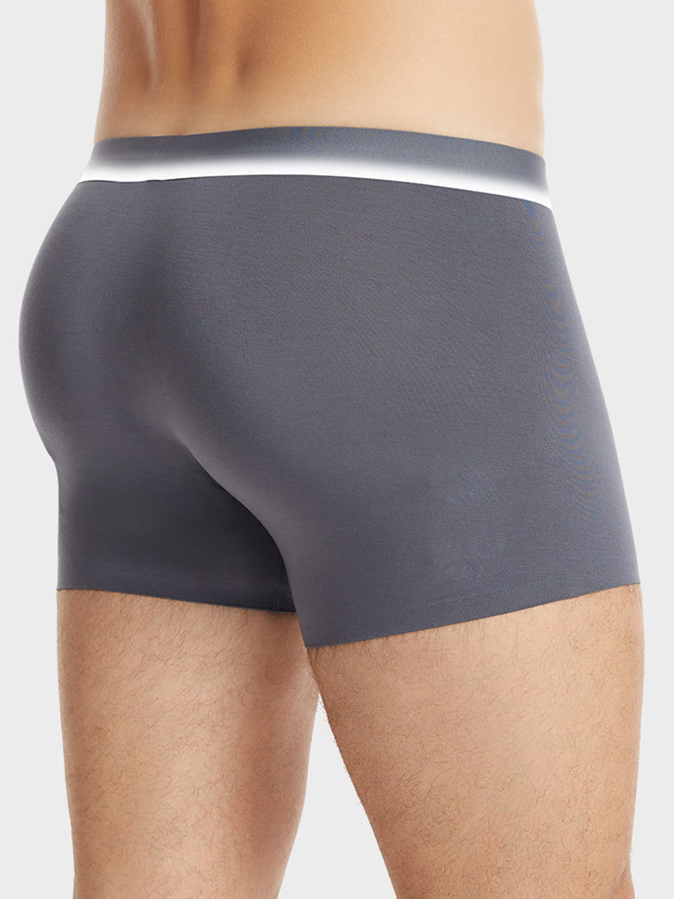 Men's Breathable Solid-Colored Antibacterial Seamless Trunks | dmunderwear detail image 3