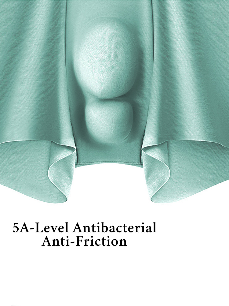 Men's Breathable Solid-Colored Antibacterial Seamless Trunks | dmunderwear detail image 5