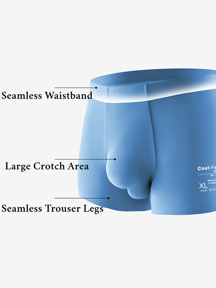 Men's Breathable Solid-Colored Antibacterial Seamless Trunks | dmunderwear detail image 8
